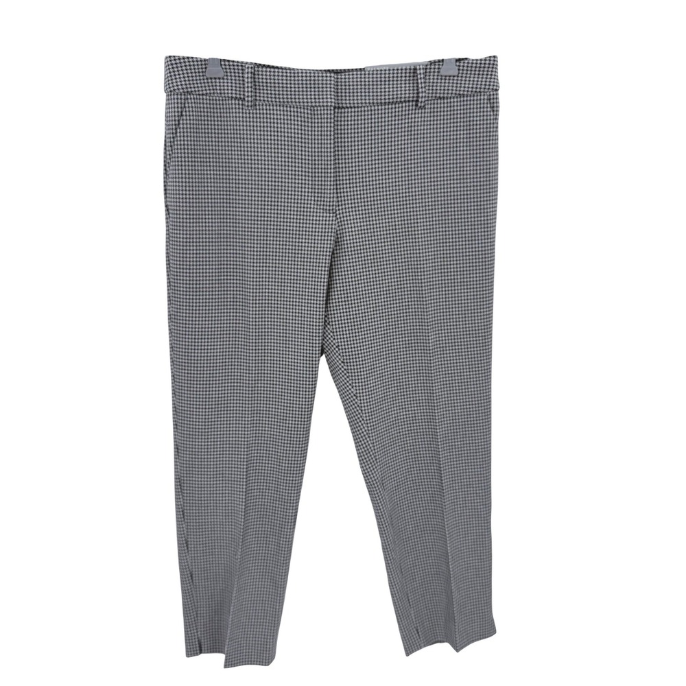 Talbots Hampshire Ankle Pants Black White Houndstooth Straight Leg NEW 14P